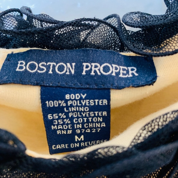 Boston Proper Nude Black Sheer Top Medium WhimsiGoth Fairycore Witchy Stretchy - Picture 4 of 15